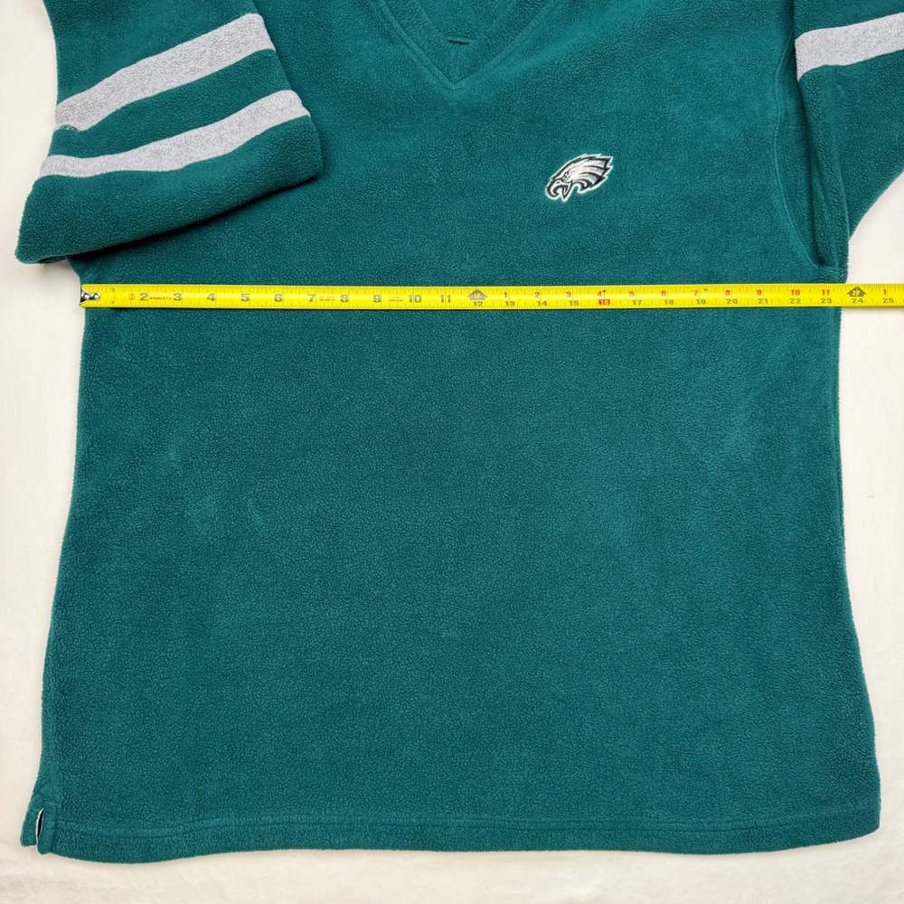 VTG Iron Knights Athletics Philadelphia Eagles Fleece Pullover VNeck Men XL Teal - Picture 3 of 10